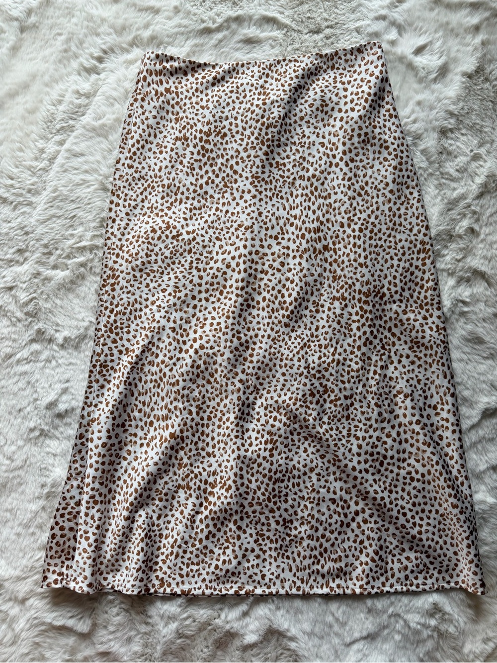 J. Crew Leopard-Print Midi Skirt in Cream and Brown